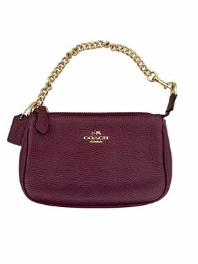 Coach Nolita Wristlet Purple Pebbled Leather Pouch 53193